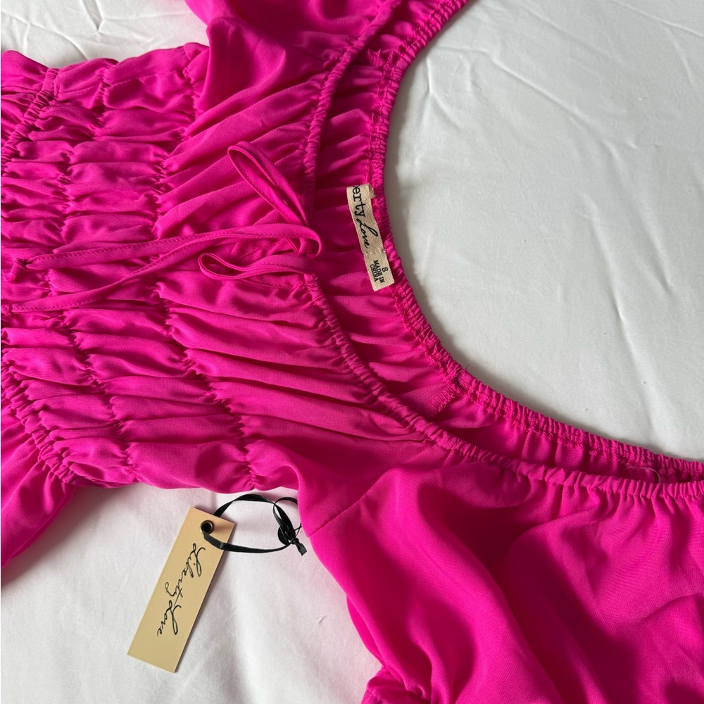 NWT! Liberty Love Fuchsia Mini Dress - Picture 5 of 9